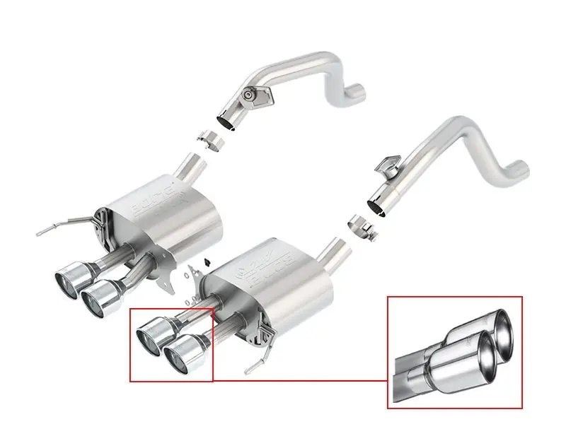 New Release Borla 2.75" ATAK Axle-Back Exhaust System w/ 4.25" Quad Polished Tips :: 2014-2019 C7 Corvette w/o AFM, w/o NPP Valves