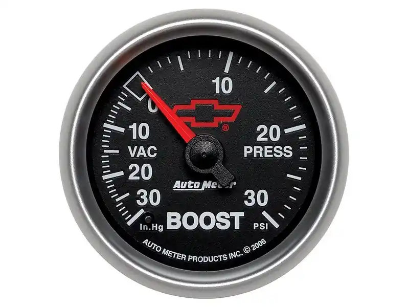 Fast Shipping Autometer Boost/Vacuum Gauge, Red Bowtie, Mechanical ::