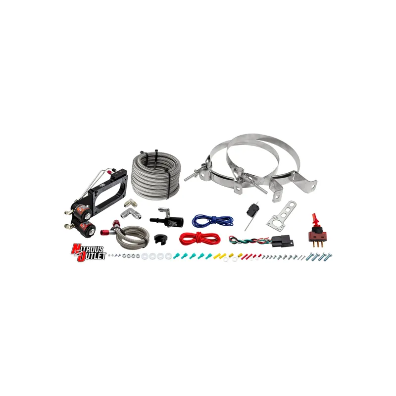 Final Sale Nitrous Outlet Hardline Plate System for Cobra Jet Intake, No Bottle :: 2015-2017 Ford Mustang GT