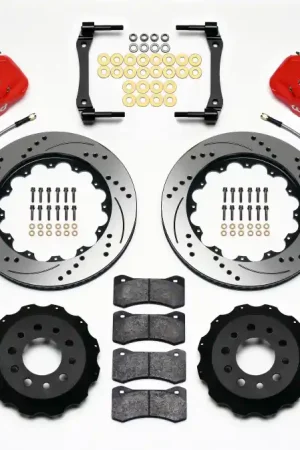 Wilwood AERO4 Rear 14.25" Big Brake Kit w/ Drilled & Slotted Rotors & 4 Piston Red Calipers :: 2014-2019 Corvette Free Delivery