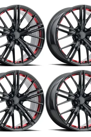 PR194 2017 ZL1 Replica Wheel Set, Gloss Black Red Machined, 20x10 & 20x11 :: 2010-2024 Camaro Shop Now