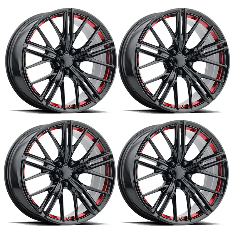 PR194 2017 ZL1 Replica Wheel Set, Gloss Black Red Machined, 20x10 & 20x11 :: 2010-2024 Camaro Shop Now