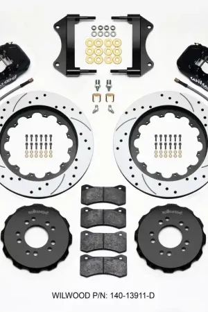 Wilwood AERO6 Front 15" Big Brake Kit w/ Drilled & Slotted Rotors & 6 Piston Black Calipers :: 2014-2019 Corvette Shop Now