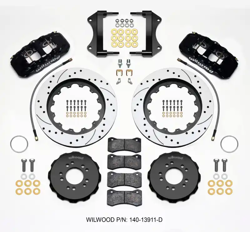 Wilwood AERO6 Front 15" Big Brake Kit w/ Drilled & Slotted Rotors & 6 Piston Black Calipers :: 2014-2019 Corvette Shop Now