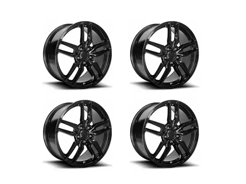Today Only PR160 2015 C7 Replica Wheel Set, Gloss Black, 19x8.5 & 20x10:: 2014-2019 C7 Corvette Stingray