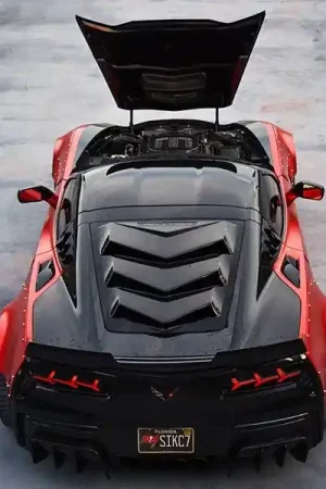 GLASSSKINZ C7 BAKKDRAFT Rear Window Louver/Valance :: 2014-2019 C7 Corvette New Arrival