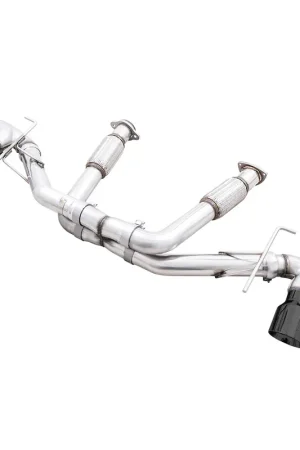 AWE Track Edition 3" Cat-Back Exhaust System w/ 4.5" Diamond Black Tips :: 2020-2026 C8 Corvette & E-Ray New Release