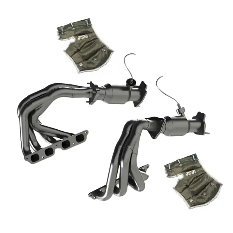 Trending Kooks 1-7/8" x 2" Stainless Steel Stepped Tri-Y Headers w/ Ultra Green Cats & Heat Blankets :: 2023-2026 Corvette Z06