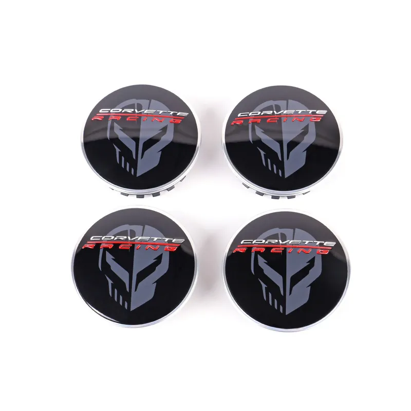 Chevrolet Center Caps w/ Jake Logo, Black, Set of 4 :: 2005-2026 Corvette Modern