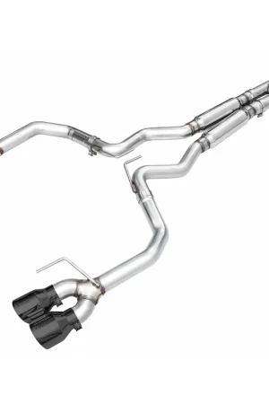 Next Day Delivery AWE Track Edition 3" Cat-Back Exhaust System w/4" Quad Diamond Black Tips :: 2024-2026 Ford Mustang GT