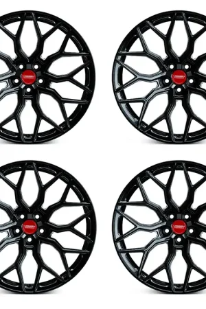 Genuine Vossen HF-2 Hybrid Forged Wheel Set, Gloss Black, 20x9 +35/21x12 +52 :: 2020-2026 Corvette