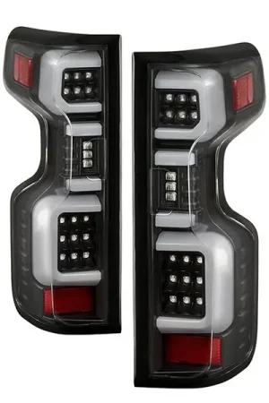 Spyder LED Tail Lights, Clear Lens and Black Housing :: 2019-2021 Silverado 1500 w/ Factory Halogen Bulbs Premium