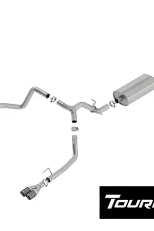Borla 3" Touring Cat-Back Single Exhaust w/ Factory Rear Exit, 3.5" Quad Carbon Fiber Tips :: 2019-2026 Silverado & GMC Sierra 1500 5.3L Bargain