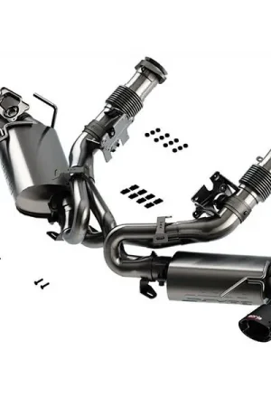 Borla 2.75" S-Type Cat-Back Exhaust System, 4" Quad Carbon Fiber Tips :: 2020-2026 C8 Corvette & E-Ray Best Choice