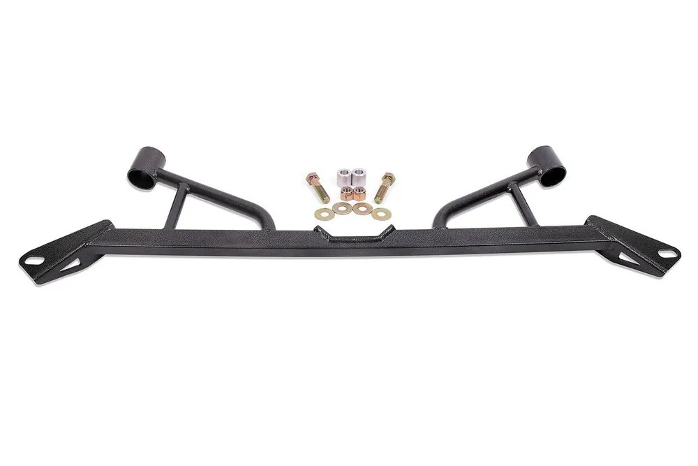 Limited Offer BMR 4-Point Front Subframe Chassis Brace, Black Hammertone :: 2015-2023 Ford Mustang