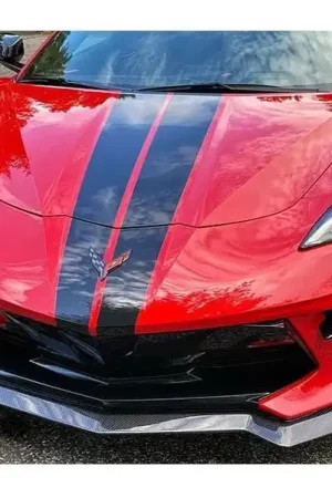 AGM "5VM" Visible Carbon Fiber Front Splitter :: 2020-2025 C8 Corvette Direct From Manufacturer