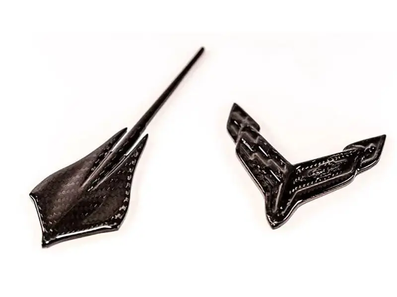 Crafted AGM Carbon Fiber Front & Rear Emblems :: 2020-2025 C8 Corvette