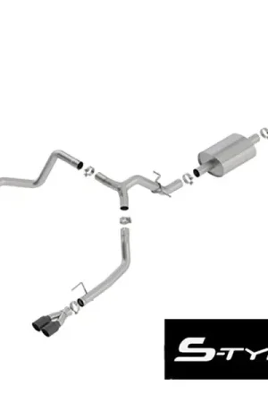 Mega Sale Borla 3" S-Type Cat-Back Single Exhaust w/ Factory Rear Exit, 3.5" Black Chrome Tips :: 2019-2026 Silverado & GMC Sierra 1500 5.3L