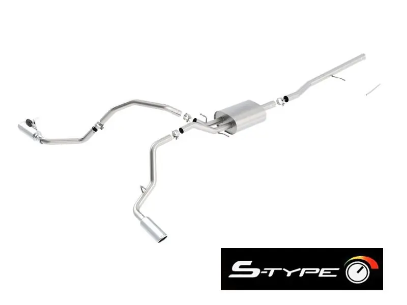 Best Seller Borla 2.75" S-Type Cat-Back Single Exhaust w/ Dual Side Exit, 4" Polished Tips :: 2014-2018 Silverado & GMC Sierra 1500 5.3L Extended Cab Standard Bed, Crew Cab Short Bed