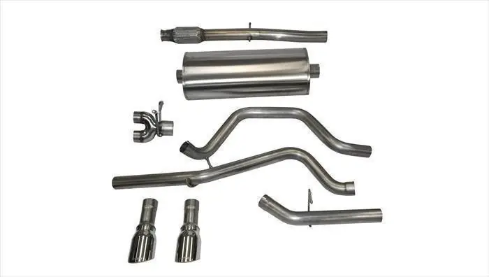 Best Choice Corsa Sport 3" Cat-Back Exhaust System w/Dual Rear Exit, Single 4" Polished Tips :: 2014-2018 Silverado & GMC Sierra 1500 5.3L