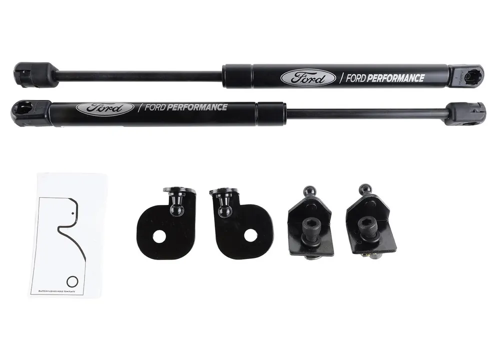 Ford Performance Hood Lift Kit w/ Ford Performance Logo :: 2015-2023 Ford Mustang V6, GT & EcoBoost Next Day Delivery