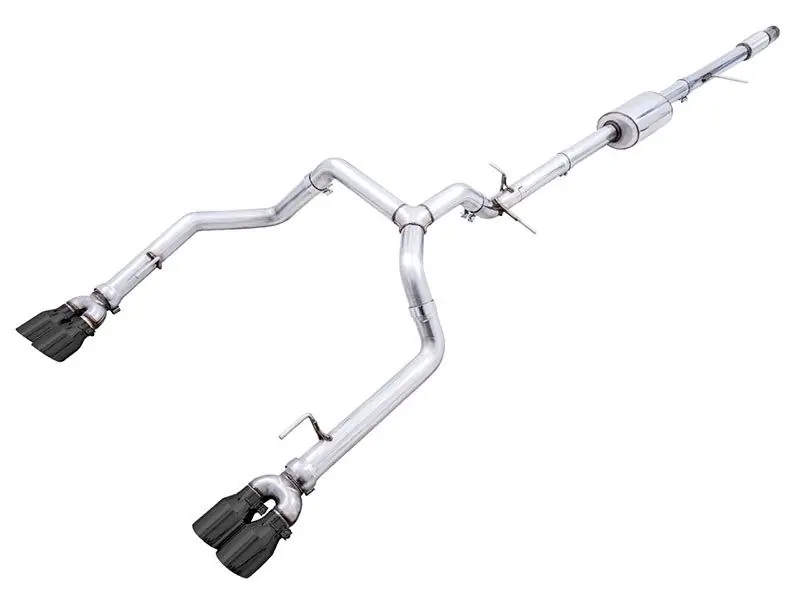 Special Offer AWE 0FG 3" Cat-Back Exhaust System w/ Quad 4" Diamond Black Tips, Split Rear Exit :: 2019-2026 Silverado & GMC Sierra 1500 5.3L