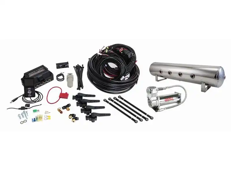 In Demand Air Lift Performance 3H 1/4" Line, w/ Compressor, 4 Gallon 7-Port Polished Tank :: 2010-2024 Camaro