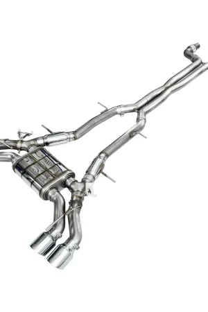 AWE SwitchPath Cat-Back Exhaust w/ 4.5" Quad Chrome Silver Tips :: 2022-2026 Cadillac CT4-V Blackwing Genuine