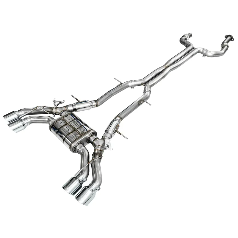 AWE SwitchPath Cat-Back Exhaust w/ 4.5" Quad Chrome Silver Tips :: 2022-2026 Cadillac CT4-V Blackwing Genuine