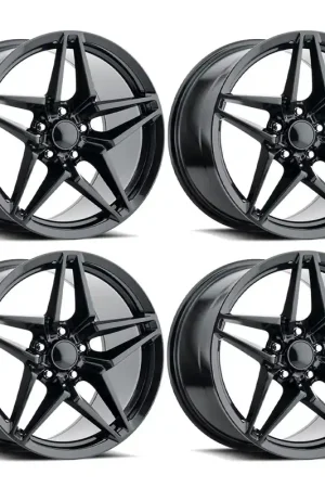 FR 29 C7 ZR1 Replica Wheel Set, Satin Black, 19x10 & 20x12 :: 2006-2019 Corvette ZR1, Z06 & Grand Sport Low Price