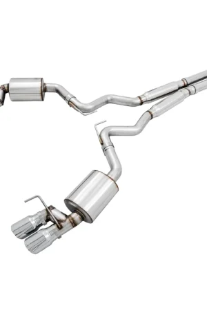 AWE Touring Edition 3" Cat-Back Exhaust System w/4" Quad Chrome Tips :: 2018-2023 Ford Mustang GT Editor’s Pick