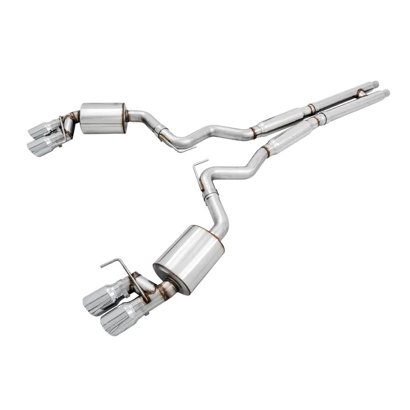 AWE Touring Edition 3" Cat-Back Exhaust System w/4" Quad Chrome Tips :: 2018-2023 Ford Mustang GT Editor’s Pick
