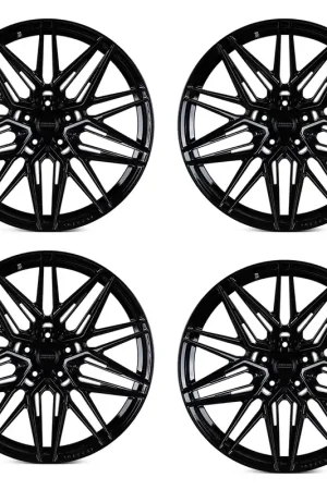 Top Pick Vossen HF-7 Hybrid Forged Wheel Set, Gloss Black, 20x9 +32/20x10.5 +45 :: 2015-2026 Mustang