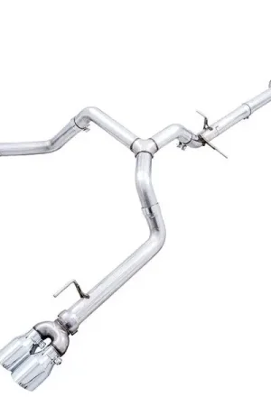 Fan Favorite AWE 0FG 3" Cat-Back Exhaust System w/ 4" Quad Chrome Silver Tips, Split Rear Exit :: 2019-2026 Silverado & GMC Sierra 1500 5.3L