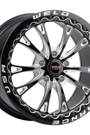 Weld S908 Belmont Beadlock, 17x10, Gloss Milled Black :: 2010-2024 Camaro & 2009-2019 Cadillac CTS-V Modern