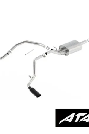 Bargain Borla 2.75" ATAK Cat-Back Single Exhaust System w/ Dual Rear Exit, 4" Black Chrome Tips :: 2014-2018 Silverado & GMC Sierra 1500 5.3L Regular Cab, Standard Bed