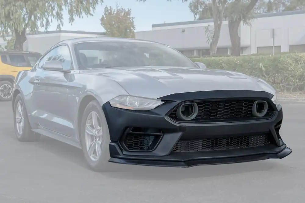 Viral S550 Mustang Mach-1 Style Front Bumper Conversion Kit w/ LED Grille Kit :: 2018-2023 Ford Mustang