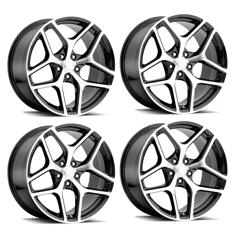 Exclusive FR 27F Z28 Replica Wheel Set, Black Machine Face, 20x10 & 20x11 :: 2010-2024 Camaro