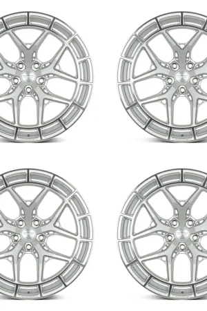Vossen HFX-1 Hybrid Forged Wheel Set, Silver Polished, 20x9 +35/21x12 +52 :: 2020-2026 Corvette Clearance
