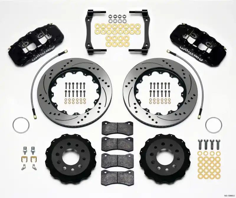 Wilwood AERO4 Rear 14.25" Big Brake Kit w/ Drilled & Slotted Rotors & 4 Piston Black Calipers :: 2014-2019 Corvette Buy Online