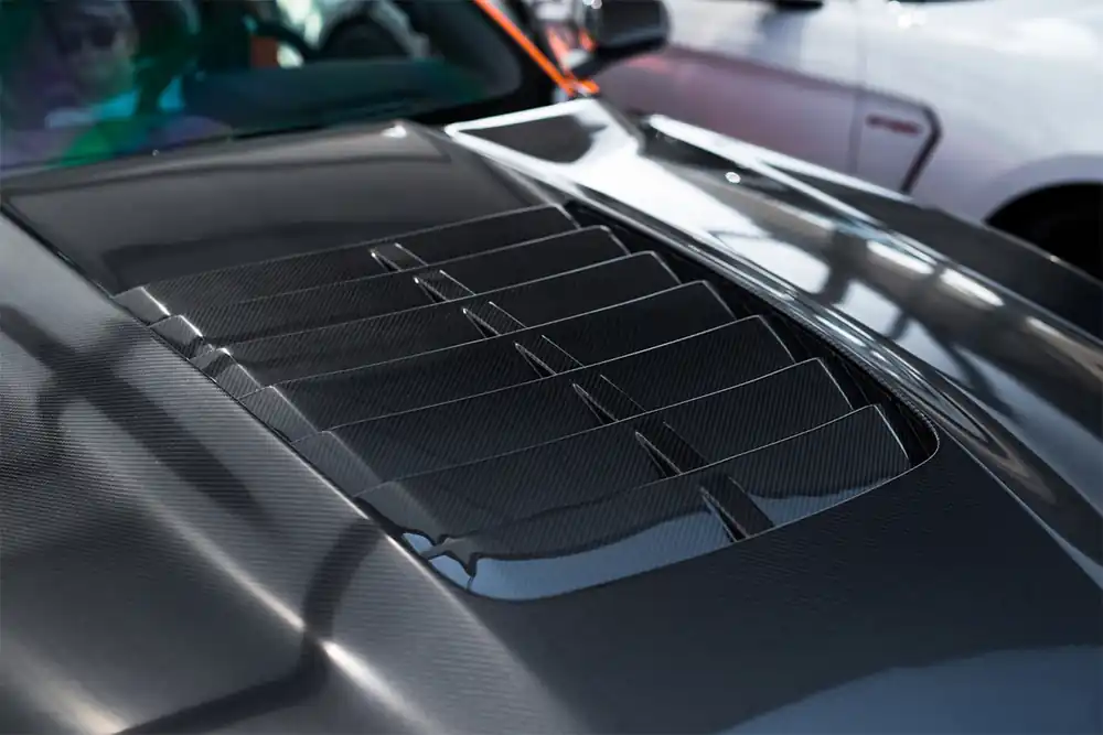 Hot Picks S550 Mustang Hood Vent Cover, Carbon Fiber :: 2020-2022 Ford Mustang GT500
