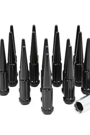 Factory Reproductions Spline Spike Lug Nuts, 12mm x 1.5, Gloss Black :: 2005-2019 Corvette New Arrival