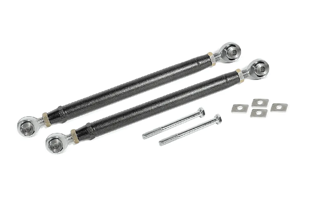 Authentic BMR Adjustable Rear Toe Rods, Black Hammertone :: 2016-2024 Camaro
