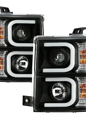 Big Sale Spyder Signature Series Projector Headlights w/ CCFL Light Bar, Black :: 2014-2015 Silverado 1500
