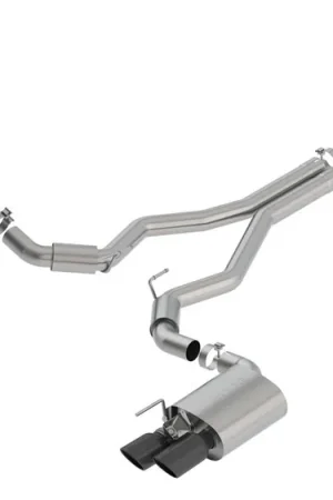 Save Now Borla 3" S-Type Cat-Back Exhaust System w/ 4" Quad Black Chrome Tips :: 2018-2023 Ford Mustang GT w/ Active Exhaust