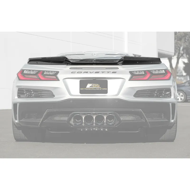 C8 Corvette Rear Spoiler w/ Extended Light Tinted Wicker Bill, Carbon Fiber :: 2023-2026 Corvette Z06 & E-Ray Seasonal Sale