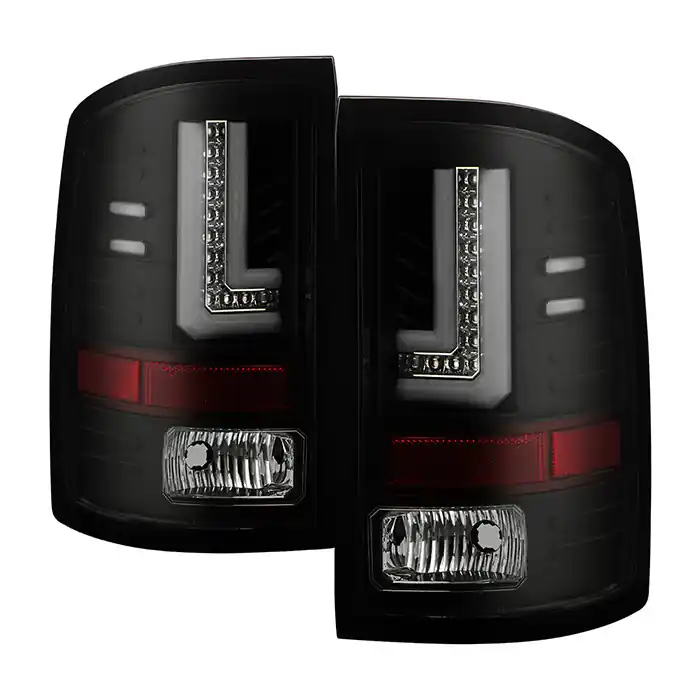 High Quality Spyder LED Tail Lights, Smoked Lens and Black Housing :: 2014-2018 GMC Sierra 1500, 2015-2019 GMC Sierra 2500HD/3500HD