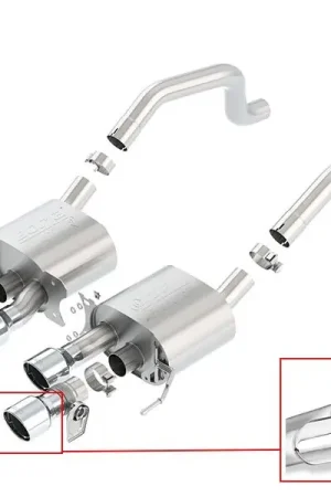 Warranty Included Borla 2.75" ATAK Axle-Back Exhaust System w/ 4.25" Quad Polished Tips :: 2015-2019 C7 Corvette Z06, Grand Sport Manual w/ NPP Valves, w/o AFM