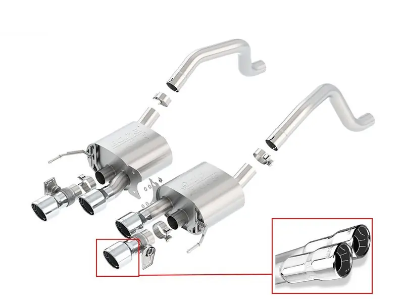 Warranty Included Borla 2.75" ATAK Axle-Back Exhaust System w/ 4.25" Quad Polished Tips :: 2015-2019 C7 Corvette Z06, Grand Sport Manual w/ NPP Valves, w/o AFM