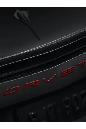 Worldwide Shipping Chevrolet Script Rear Emblem, Torch Red :: 2020-2025 C8 Corvette Stingray